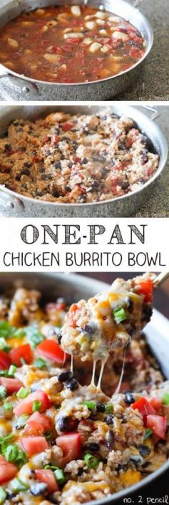 One-Pan Chicken Burrito Bowls