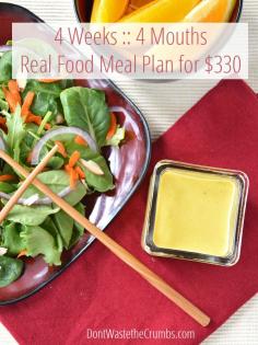 Frugal Real Food Meal Plan: July 2014 - Feeding four moths for four weeks on just $330 :: DontWastetheCrumb...