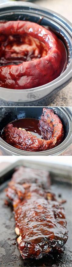 Slow Cooker BBQ Ribs.