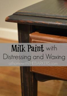 Side table with Milk Paint and distressing