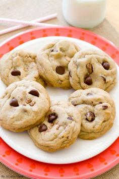 These cookies are so thick, so chewy, and so so chocolatey! You’ll want a batch every night. | www.alattefood.com