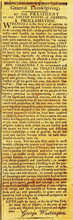 Thanksgiving Proclamation - The Original