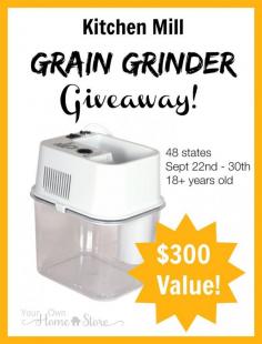 The ast giveaway of National Preparedness Month  is almost over!  Enter to win a $300 grain mill from Your Own Home Store!  www.yourownhomest...