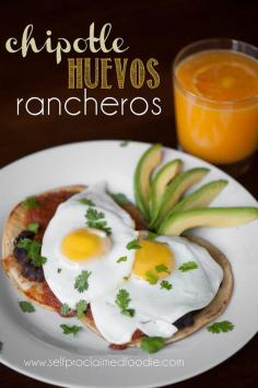 Chipotle Huevos Rancheros | Self Proclaimed Foodie - with just the right amount of heat, these might be the best weekend breakfast you'll ever eat.