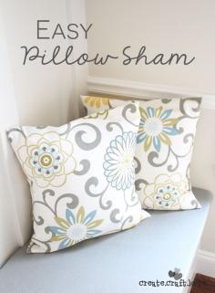 If you can sew four straight lines, then you can make your own Easy Pillow Sham Cover too!