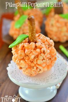 Pumpkin Popcorn Balls - Mom On Timeout