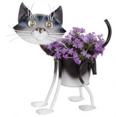 Bobble-Head & Tail Mini Planter Measures 11.5"H - Holds a 4" Growers Pot     Made of steel with a painted coating     No tools necessary for assembly     Indoor OR Outdoor use     Flowers NOT included