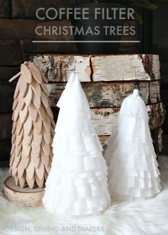 
                    
                        Coffee Filter Trees, these are made with dollar store finds and take just a few minutes!
                    
                