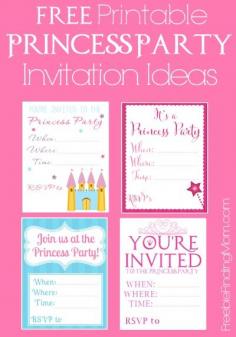 Free Printable Princess Party Invitation Ideas - If you are throwing a princess party on a budget, download these adorable princess party invitations. The money you save by using these free printables can be spent on the glitz and glamour of the party or to buy a fabulous princess dress!
