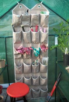 
                    
                        Tips for safe and smart re-purposing in the garden - you could use an old Shoe Organizer to Store Garden Tools
                    
                