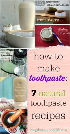 
                    
                        How to Make Toothpaste 7 Natural Toothpaste Recipes from livingthenourishe...
                    
                