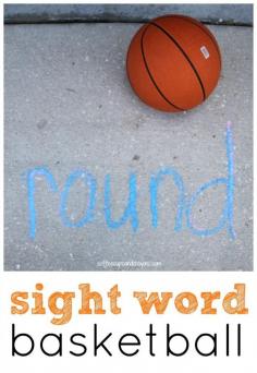 
                    
                        Instead of sitting inside doing homework we are ready to get outdoors and move while we learn! This week we practiced both sight words and dribbling with this simple sight word basketball activity!
                    
                