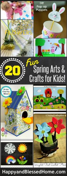 
                    
                        20 Fun Spring Arts and Crafts for Kids with over 90 ideas all-together from HappyandBlessedHo... Kites - Flowers- Bunnies- Butterflies and more! Plus $500 Giveaway!
                    
                
