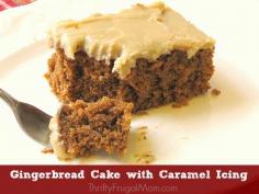 
                    
                        Gingerbread Cake with Caramel Icing- SO delicious and moist. I'm not a fan of gingerbread but I love this cake!
                    
                