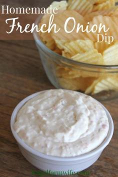 
                    
                        Easy French Onion Dip. Not only does this taste better than anything you can buy, it's not filled with any of the chemicals (like MSG) or preservatives. So good my kids eat it with a spoon if I let them!
                    
                