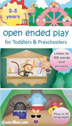 
                    
                        Open ended play for toddlers and preschoolers, kids explore and play at their own pace, and in the meantime learn over 100 words and short phrases. A fun app for young children.
                    
                