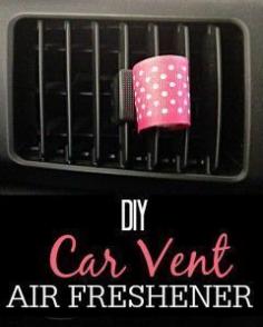 
                    
                        Tired of a smelly car? Try this simple DIY Car Vent Air Freshener. You can use your favorite essential oils to make your car smell great.
                    
                