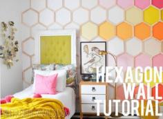 
                    
                        DIY Honeycomb Hexagon Wall Treatment - 11 Low-Cost Wall Decoration DIYs That Look Expensive
                    
                