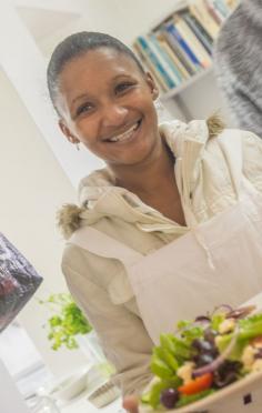 
                    
                        In Stanford, South Africa: Serving the 'Prawn Salad without the prawns' but with the YUM-smile
                    
                