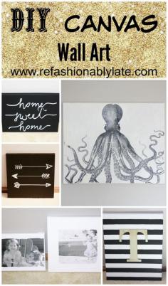 
                    
                        DIY Canvas Wall Art!  Create various designs on canvas to create a beautiful gallery wall! - www.refashionably...
                    
                