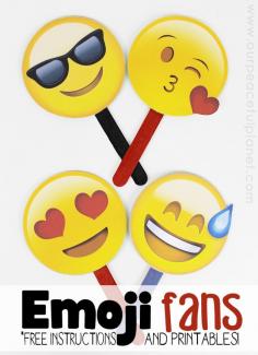 
                    
                        Download and print free emoji fan graphics and create these awesome fans from CDs and tongue depressors! A great way to keep cool for kids and adults alike!
                    
                
