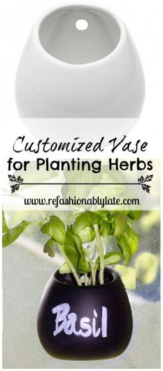 
                    
                        Mini Vase Makeover...Never forget to water your herbs again!  - www.refashionably...
                    
                