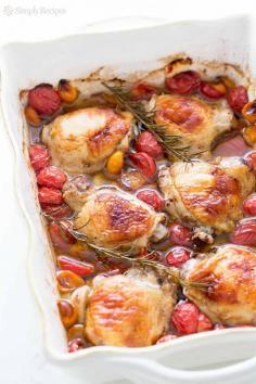 
                    
                        Baked Chicken with Cherry Tomatoes and Garlic from Elise | Simply Recipes
                    
                