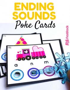 
                    
                        Ending Sounds Bull's Eye Poke Game - Practice ending sounds with this fun and colorful poke game! This common core based title includes 36 poke cards to practice identifying the final sounds and letters of words. Also included is an assessment/practice worksheet containing an "I Can" statement and the standard (s) it covers.
                    
                