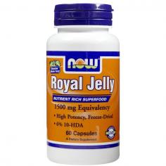 Jelly for Body's Regulation Lead a healthy life by adding NOW Foods Royal Jelly Caps in your routine. These dietary supplements are made to strengthen the overall health. Royal jelly is rich in many nutrients that are required for healthy body. The premium formula of this caps can enhance body functioning and structuring. Natural source of many nutrients Supports body functioning Freeze dried to maintain stability With 10-HAD component Empower your health and stay active for a long time with these healthy caps. They make a great choice of caps that can enhance your energy level. Just For You: Adults and children over age 18 A Closer Look: Supplement your diet with NOW Foods Royal Jelly Caps that provides vital nutrients to body. These caps are natural combination of many nutrients that can enhance health. The formula is naturally produced in dry powder form and freeze-dried to maintain the constancy. They are super dietary formula that can energize your body and provide overall wellness. Dietary Concerns: Contains no sugar, salt, yeast, wheat, gluten, corn, soy, milk, egg, shellfish or preservatives Usage: As a dietary supplement, take 1 capsule daily, preferably with meals. FDA disclaimer: These statements have not been evaluated by the FDA. This product is not intended to diagnose, treat, cure or prevent any disease.
