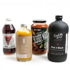 This collection includes: Owls Brew Tea-Based Cocktail Mixer - Pink and Black: A blend of black tea, hibiscus, lemon peel, and agave, splashed with strawberry and lemon juices. Herman Mangoville - All Natural Craft Cocktail Blend: American Juice Company takes special care to get mangos from wherever they're in season, whether that's champagne mangos from Mexico in the spring or Tommy Atkins mangos from Florida in the summer. Boiled Cider Syrup: The Wood family of Vermont has been making Boiled Cider since 1882. They grind and press apples on the farm's original screw press to make sweet cider and evaporate it in a wood-fired, stainless steel evaporator. Boiled Cider is concentrated to about 7 to 1. It is just concentrated cider with nothing added - no sweeteners or preservatives. JB's Best Bloody Mary Mix: JB's Best has expanded and is now the proud creator of a classic Bloody Mary drink mixer. Made with the juice of Ohio tomatoes, as well as Ohio-grown horseradish root, it's a clean, delicious, well-balanced mixer with just the right mix of flavors for your next Bloody Mary! This collection includes Halloween inspired drinks. Set includes: Owls Brew Tea-Based Cocktail Mixer - Pink and Black (32 oz), Herman Mangoville - All Natural Craft Cocktail Blend (16 oz), Boiled Cider Syrup (16 oz), JB's Best Bloody Mary Mix (32 oz) Weight: 6 Food Type: Beverages Product Features: High-Fructose Corn Syrup Free Personality: Creative, Entertainer, Foodie, Professional, Trendy Occasion: Anniversary, Birthday, Christmas, Congratulations, Corporate, Fall, Get Well, Halloween, Hanukkah, Holidays, Housewarming, Just Because, Kwanzaa, Love & Romance, New Baby, New Home, Retirement, Seasonal, Sports Fan, Sympathy, Thank You, Thanksgiving, Thinking of You, Wedding, Winter Recipient: Boyfriend, Brother, Daughter, Father, Friend, Girlfriend, Grandfather, Grandmother, Husband, Men, Mother, Sister, Son, Wife, Women Due to the perishable nature of this artisanal product, returns cannot be accepted. This Purveyor