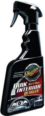 Meguiar's&reg; Quik Interior Detailer&trade; helps clean and maintain the look and feel of interior plastic, vinyl, leather, rubber, metal and A/V equipment. Quik Interior Detailer leaves behind a natural appearance and a fresh fragrance with every use, and it leaves your interior surfaces looking revitalized and smelling fresh without leaving behind an artificial, greasy feeling. Product Features: Helps maintain the look and feel of interior plastics, vinyl, leather, rubber, metal and A/V equipment Use every time you wash your car to give your interior that just-detailed look Safe, high-lubricity formula lifts off dust, ashes, dirt, grime, spills and fingerprints without leaving buildup behind For best results, apply with a Meguiar's&reg; Ultra Plush Super Terry&reg; or Supreme Shine&reg; Microfiber (both sold separately). Most Carpet & Upholstery Cleaners products are available for in-store pickup from Advance Auto Parts.