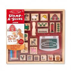 Design your very own farm with this Melissa & Doug Stamp-A-Scene Farm Set. Product Features: Tractor, sheep, bunny, pig, and more Two-color stamp pad (brown and green) Washable ink Colored pencils for adding details and filling in the scene Contoured wooden handles and high-quality rubber stamps Product Details: Includes: 20 stamps, 5 colored pencils, stamp pad, & wooden storage tray 11H x 10.5W x 1.4D (packaged) Ages 4 years & up Model no. 8592 Promotional offers available online at Kohls.com may vary from those offered in Kohl's stores. Size: One Size. Color: Brown/Green. Gender: Unisex. Age Group: Kids. Material: Rubber.