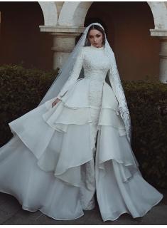 Luxus Hochzeitskleider Mit Ärmel Spitze A Linie Brautmoden Online