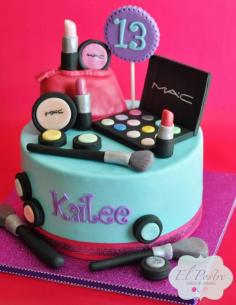Mac Make-Up Cake - How to make fondant icing and simple cake decorating tips!