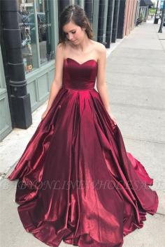 Thick Stain Sweetheart Prom Dresses | Ruffle Cheap Sleeveless Sexy Evening Dresses | www.babyonlinewholesale.com