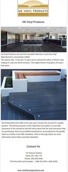 We firmly believe the VMA is the only way to ensure the survival of a quality product. The primary purpose of this important association is to provide assurance to the contractor and the home owner that the vinyl extrusions they are purchasing, from an accredited manufacturer, are produced to the quality levels as written in the VMA standards. Click on the logo below for more information about these essential standards.