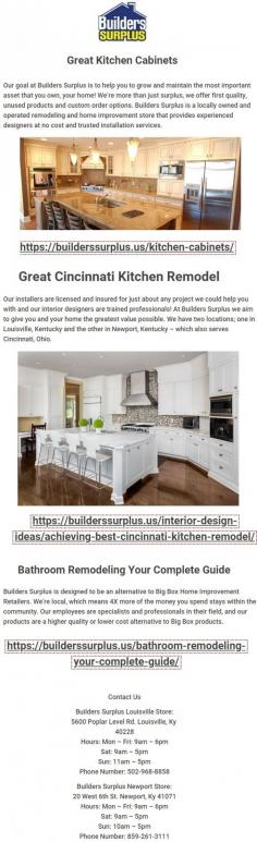 Builders Surplus has 4 main lines of kitchen cabinets. Our in stock options are affordable, ready to take home the same day, and are very well made. There are 3 styles of in stock kitchen cabinets to choose from. We have 3 lines of semi custom kitchen cabinets that are made exactly for you and your dream kitchen! Choose any wood species, finish, color or door styles that you like, with cushion close drawers, all wood construction and more top of the line options. Upgrade as much as you want, or go standard.