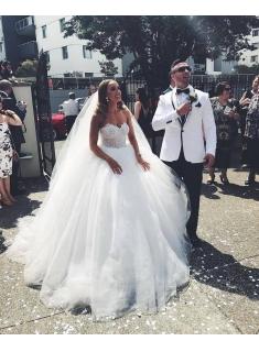 Designer Brautkleider A Linie Mit Spitze | Hochzeitskleider Günstig Online