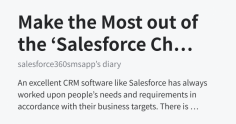  Also, Salesforce CRM has now come up with a Salesforce Chat Feature which allows you to send and receive SMS from prospects, clients and business partners. Well, it has also been said that people are usually more attracted to what helps them to achieve better results in the long-term growth rates, rather than what promises them with only short-term results.