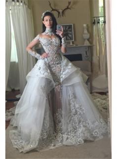 Luxus Brautkleider A linie | Hochzeitskleider Mit Ärmel