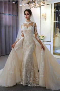 Luxus Hochzeitskleid A linie | Brautkleider SpitzeÃ¤rmel GÃ¼nstig