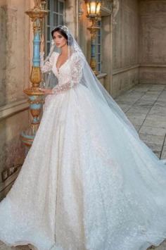 Extravagante Hochzeitskleider Glitzer | Prinzessin Brautkleider SpitzenÃ¤rmel