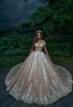 Designer Hochzeitskleider Prinzessin Glitzer | Brautkleider mit Spitze Online