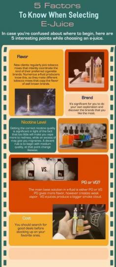 5 Factors To Know When Selecting E-Juice

In case you're confused about where to begin, here are 5 interesting points while choosing an e-juice.
