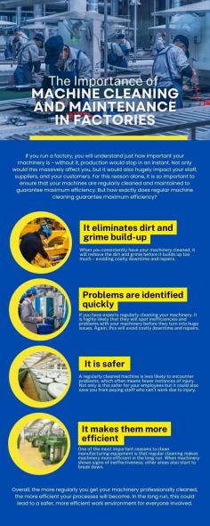 Four Benefits Of Regular Equipment Maintenance

There are four main benefits to keeping your equipment well-maintained:

1. Keeping your equipment in good condition will help it last longer. Regular maintenance will prevent wear and tear on your equipment, and help it to function properly for longer.

2. Maintenance can help to identify potential problems before they become serious. By regularly inspecting your equipment, you can catch small problems before they turn into big, expensive problems.

3. Regular maintenance can help improve your equipment’s performance. By keeping your equipment clean and in good working order, you can help it to work more efficiently and effectively.

4. Good equipment maintenance can help to improve your own safety. By making sure that your equipment is in good condition, you can help to avoid accidents and injuries.

If you are looking for professional cleaners for machine and factory equipment, you can hire leading industrial cleaning services in Singapore.