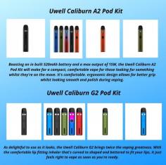 Boasting an in built 520mAh battery and a max output of 15W, the Uwell Caliburn A2 Pod Kit will make for a compact, comfortable vape for those looking for something whilst they're on the move. It's comfortable. ergonomic design allows for better grip whilst looking smooth and polish during vaping.
For more details,please visit at https://www.ichorliquid.co.uk/collections/pod-uwell/products/uwell-caliburn-a2-pod-kit