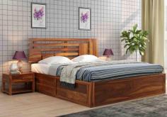 Buy a Solid wood bed with hydraulic storage at upto 60% OFF. Shop from versatile designs of wooden bed with hydraulic storage in king size and queen size with free shipping, and an EMI Option. Choose the right choice for you like you want a hydraulic bed with drawers or with tables and many other kinds.