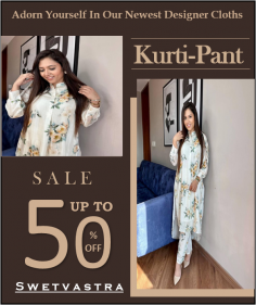 A kurti-pant set consists of a kurti paired with matching or contrasting pants. Pants can be either traditional straight-cut pants, palazzos, cigarette pants or leggings. This combination gives a stylish and integrated look. Depending on the design and choice of fabric, kurti-pants can be worn for various occasions, from casual outings to formal gatherings.

https://www.swetvastra.com/kurti-pant/