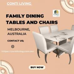 Conti Living presents a diverse selection of dining tables chairs in Melbourne that are designed to improve your dining experience. From modern and sleek to classic and elegant the collection we offer showcases top-quality workmanship and stunning finishes. Explore our vast catalogue and select from a range of designs and materials for a dining room that is a reflection of your design. 
