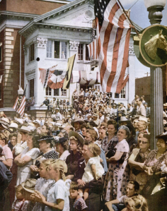 This  Pleasant Land - July 7, 1947 Life magazine

The Fourth of July, although it originated in the hot spirit of defiance and the powder smell of revolution, is a quiet holiday. In the small cities the crowds gather beneath bunting and flags to Watch their parades.